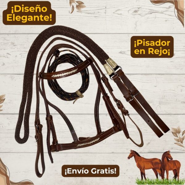 APERO DE CABEZA EN CUERO CON PISADOR