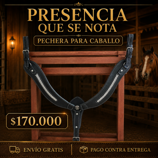 PecheraMai Pechera en cuero de lujo para Caballo | Elegante y Duradera