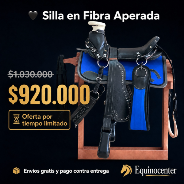 Silla Cabezona en Fibra para Caballo 16" | Alta Resistencia para Vaquería