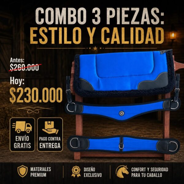 Combo Elite Equino | Alfombra + Cincha + Pechera